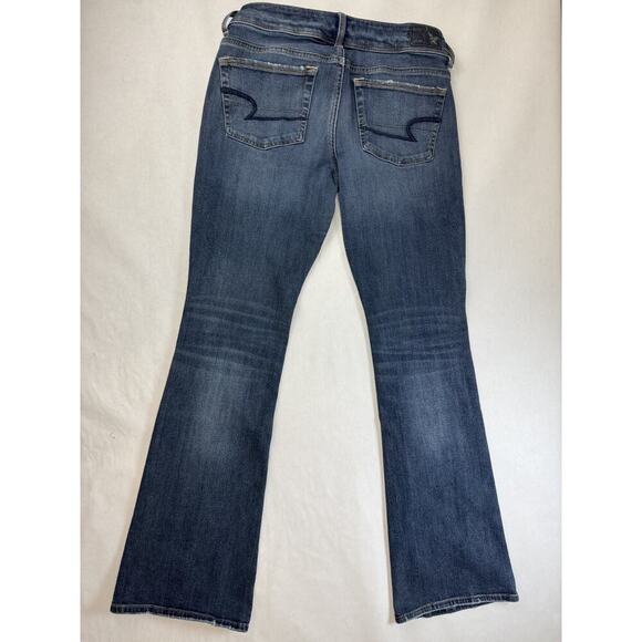 American Eagle Kick Boot Jeans Women’s Size 4 Blue Low Rise Stretch Y2K Denim - Picture 2 of 12